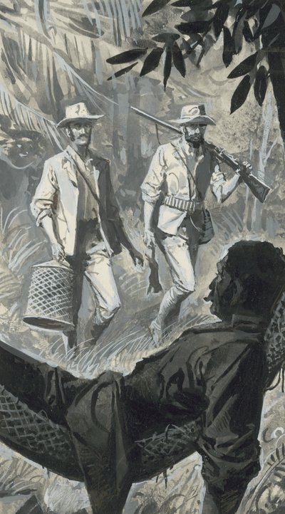 Henry Walter Bates i Alfred Russel Wallace (gwasz na papierze) autorstwa Severino Baraldi