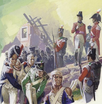 Ranni żołnierze po bitwie pod Waterloo autorstwa Severino Baraldi