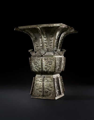 Rytualny Naczynie Wina, Fangzun (brąz) autorstwa Shang Dynasty Chinese School