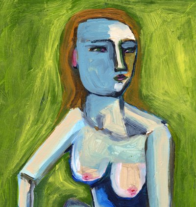 Stylizowany niebieski akt autorstwa Sharyn Bursic
