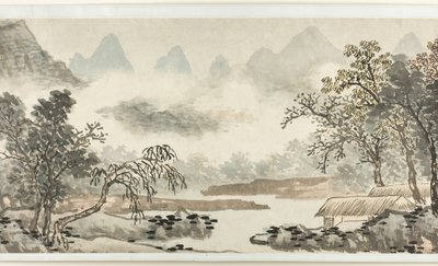 Chmury nad rzeką przed deszczem 溪雲欲雨圖 autorstwa Shen Zhou
