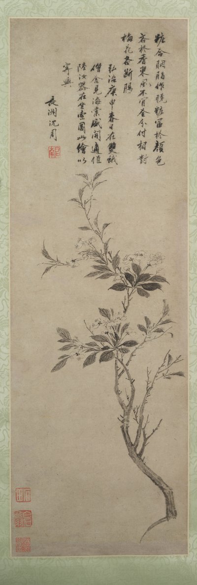 Kwitnące Jabłko Kraba, 1500. autorstwa Shen Zhou