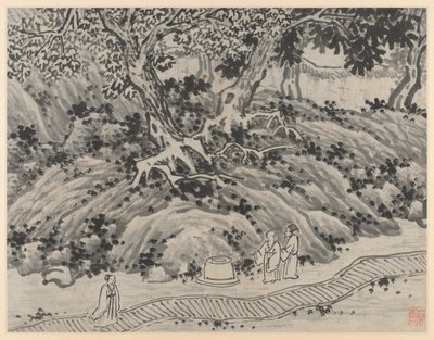 Dwanaście widoków Tiger Hill, Suzhou: Wiosna głupców, po 1490 r. autorstwa Shen Zhou