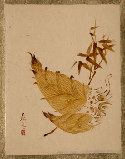 Pędy bambusa, ca. 1880. autorstwa Shibata Zeshin