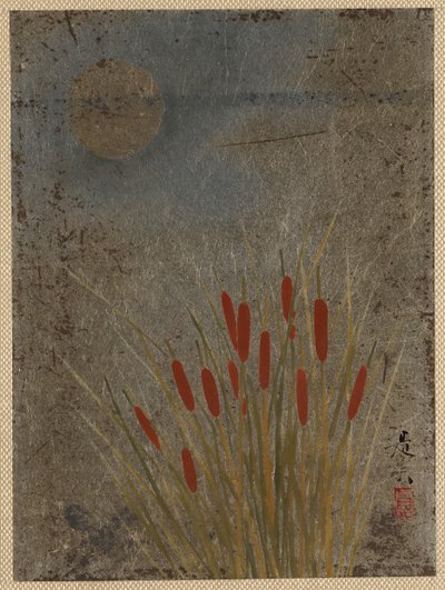 Ogony kota i księżyc. autorstwa Shibata Zeshin