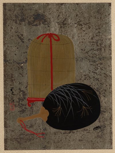 Klatka wentylatora i owadów. autorstwa Shibata Zeshin