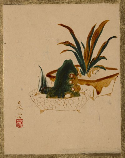 Kwiaty w Jardinieres, . autorstwa Shibata Zeshin