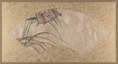 Kwiaty różowe i białe oraz Liście, Grzebaki, koniec XIX wieku. autorstwa Shibata Zeshin