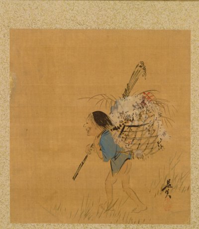 Kartka z albumu tematów sezonowych: dzbanek na herbatę i filiżanki, 1847 r. autorstwa Shibata Zeshin