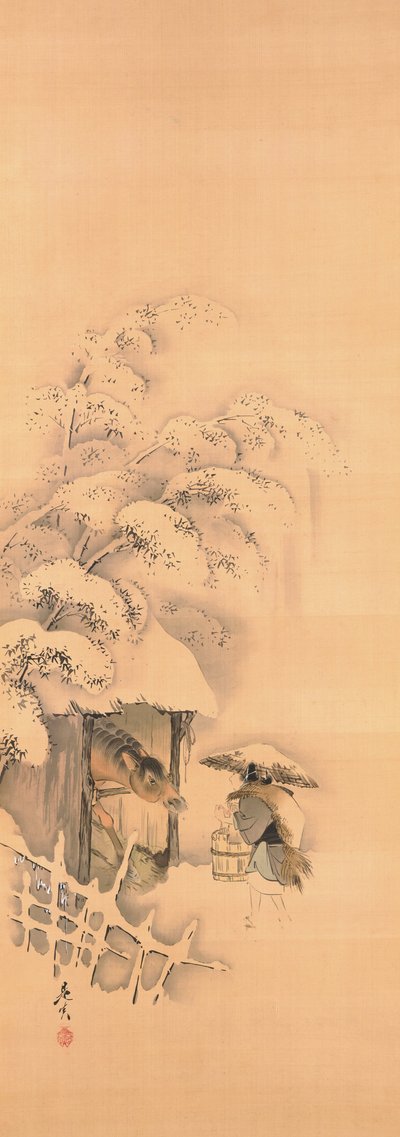 Sztuka nō Hachinoki, jedna z trzech autorstwa Shibata Zeshin