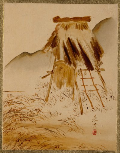 Rama do suszenia ryżu. autorstwa Shibata Zeshin