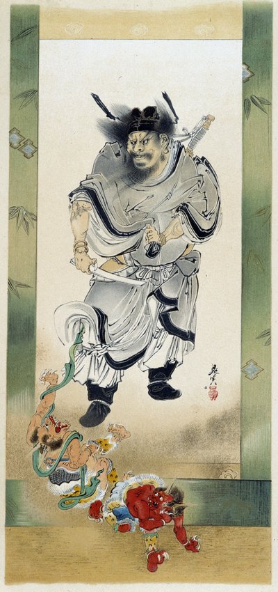 Shoki i demony. Automalarstwo autorstwa Shibaty Zeshina autorstwa Shibata Zeshin