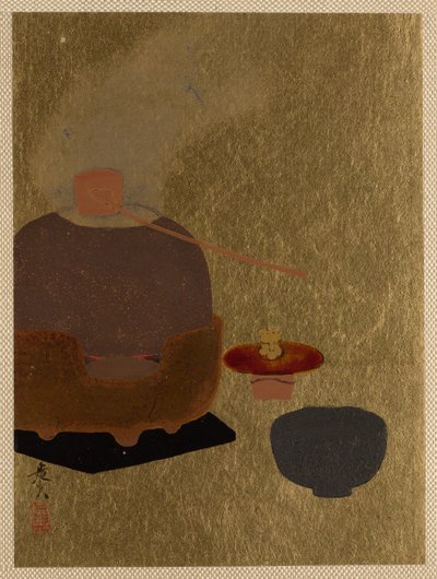 Aparat do ceremonii parzenia herbaty. autorstwa Shibata Zeshin