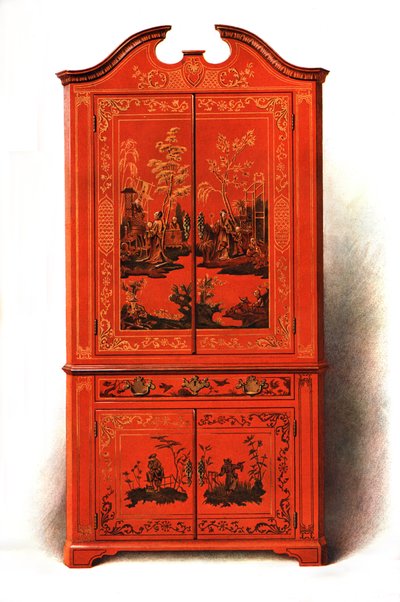 Szafka z czerwonego lakieru, 1907 1908. autorstwa Shirley Charles Llewellyn Slocombe