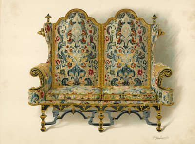 Sofa, własność księcia Leeds (chromolitho) autorstwa Shirley Charles Llewellyn Slocombe