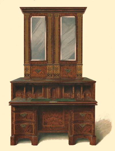 Szafka do pisania inkrustowana orzechem, 1905 autorstwa Shirley Charles Llewellyn Slocombe