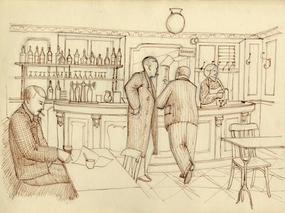 Scena kawiarniana, Paryż, Francja, ok. 1951. autorstwa Shirley Markham