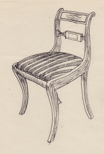 Krzesło z siedziskiem w paski, 1951. autorstwa Shirley Markham