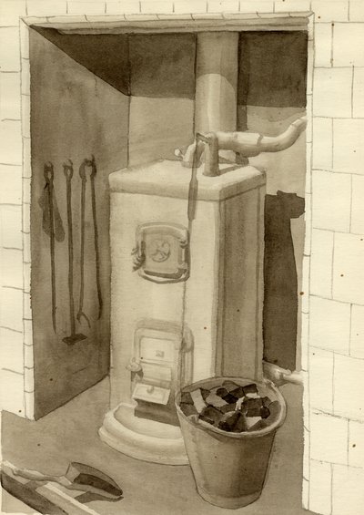 Piec węglowy, 1951. autorstwa Shirley Markham