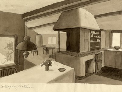 „Współczesne wnętrze”, ok. 1950. autorstwa Shirley Markham