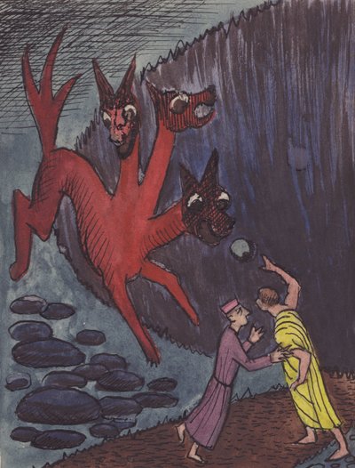 Dante i Virgil z trójgłowym potworem, 1951. autorstwa Shirley Markham