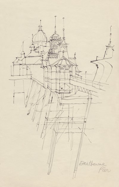 "Molo Eastbourne", ok. 1950. autorstwa Shirley Markham