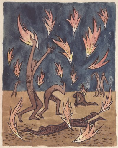 Padające płomienie, 1951. autorstwa Shirley Markham
