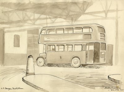 „L.T. Garaż, Chalk Farm”, 1950. autorstwa Shirley Markham
