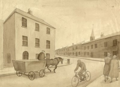 Monochromatyczna scena uliczna, 1951. autorstwa Shirley Markham