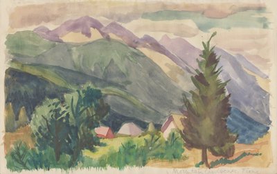 „Krajobraz górski, Tione”, ok. 1950. autorstwa Shirley Markham