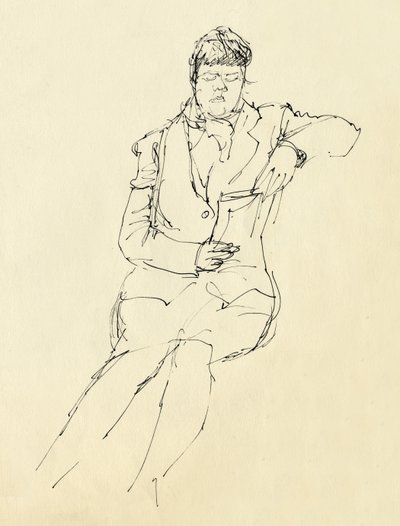 Siedząca kobieta czytająca, 1953. autorstwa Shirley Markham