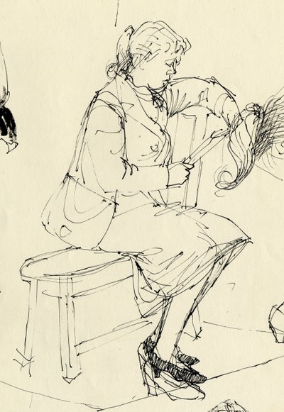 Siedząca kobieta czytająca, 1953. autorstwa Shirley Markham