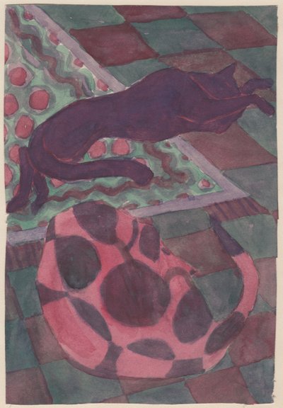 Śpiący pies i kot, ok. 1951. autorstwa Shirley Markham