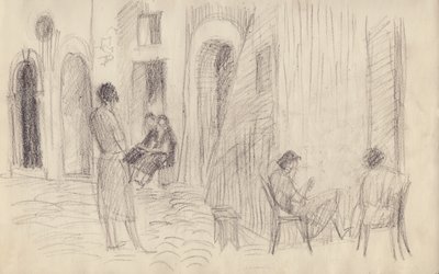 Scena uliczna, Włochy, ok. 1950 r. autorstwa Shirley Markham