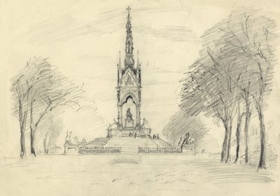 Albert Memorial, Kensington Gardens, Londyn, ok. 1950. autorstwa Shirley Markham