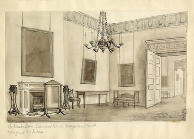 „Pokój muzyczny, Kenwood House, Hampstead Heath”, ok. 1950. autorstwa Shirley Markham