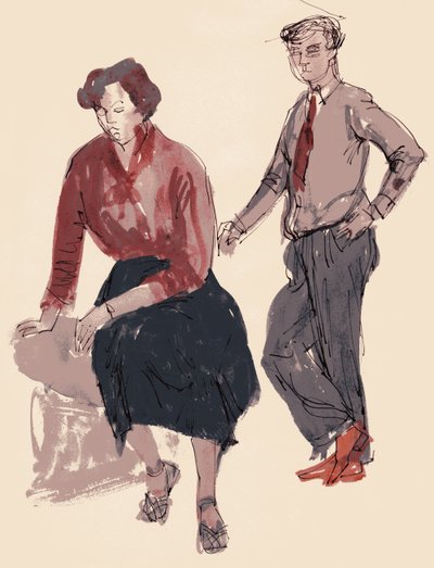 Dwie postacie, 1953. autorstwa Shirley Markham