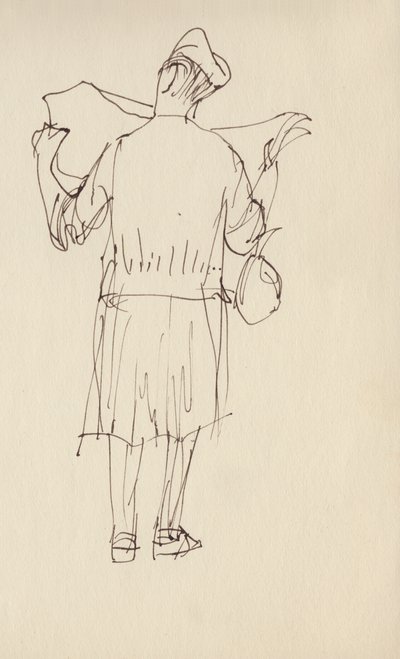 Kobieta czytająca gazetę, ok. 1950. autorstwa Shirley Markham