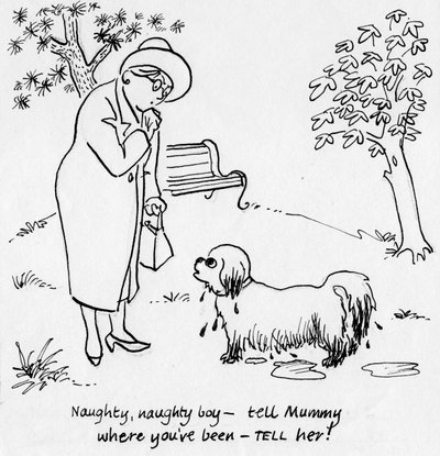 Kobieta z psem, ok. 1950. autorstwa Shirley Markham