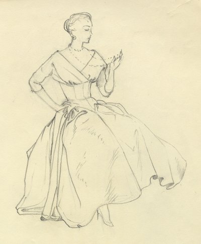 Kobieta z naszyjnikiem, ok. 1952 r. autorstwa Shirley Markham