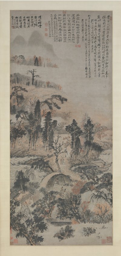 Pijany w jesiennym lesie, ca. 1702. autorstwa Shitao
