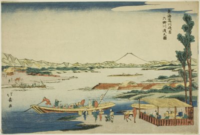 Kawasaki z Rokugo River C w Kawasaki S, z reklamy serialu (tokaido)” autorstwa Shotei Hokuju