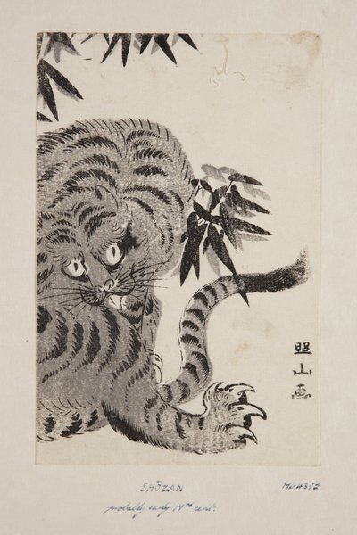Tiger (kolorowy drzeworyt) autorstwa Shozan Shozan