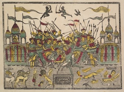 Scena bitwy (verso) autorstwa Shri Gobinda Chandra Roy