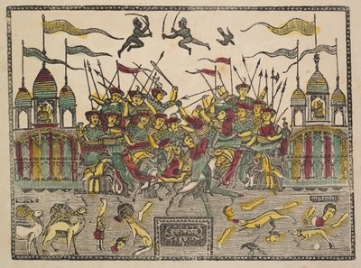 Scena bitwy, 1800 rok. autorstwa Shri Gobinda Chandra Roy