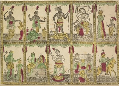 Das Avataras, Dziesięć Wcieleń Wisznu (verso) autorstwa Shri Gobinda Chandra Roy