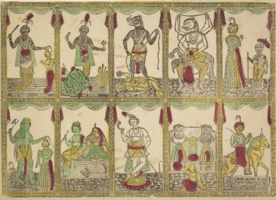 Das Avataras, Dziesięć Wcieleń Wisznu, 1800s. autorstwa Shri Gobinda Chandra Roy