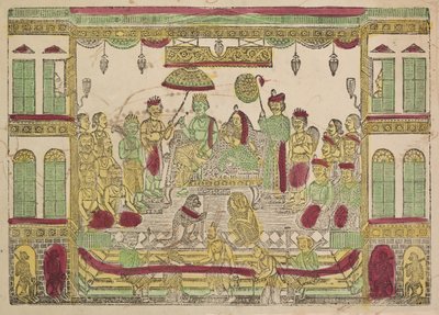 Rama i Sita w Pałacu Królewskim (rekto) autorstwa Shri Gobinda Chandra Roy