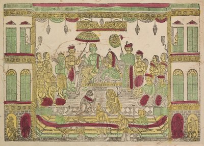 Rama i Sita w Pałacu Królewskim, XIX wiek. autorstwa Shri Gobinda Chandra Roy