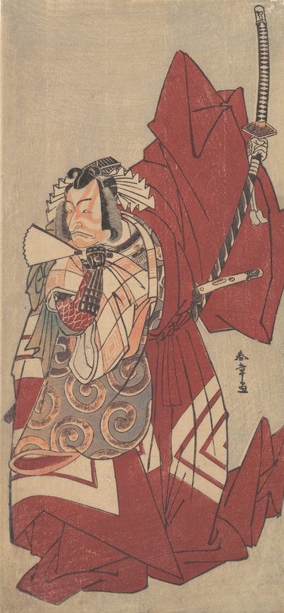 Kabuki Ac i członek Ichikawa Danjuro V droga. . . , 11 gromada 1776. autorstwa Shunsho